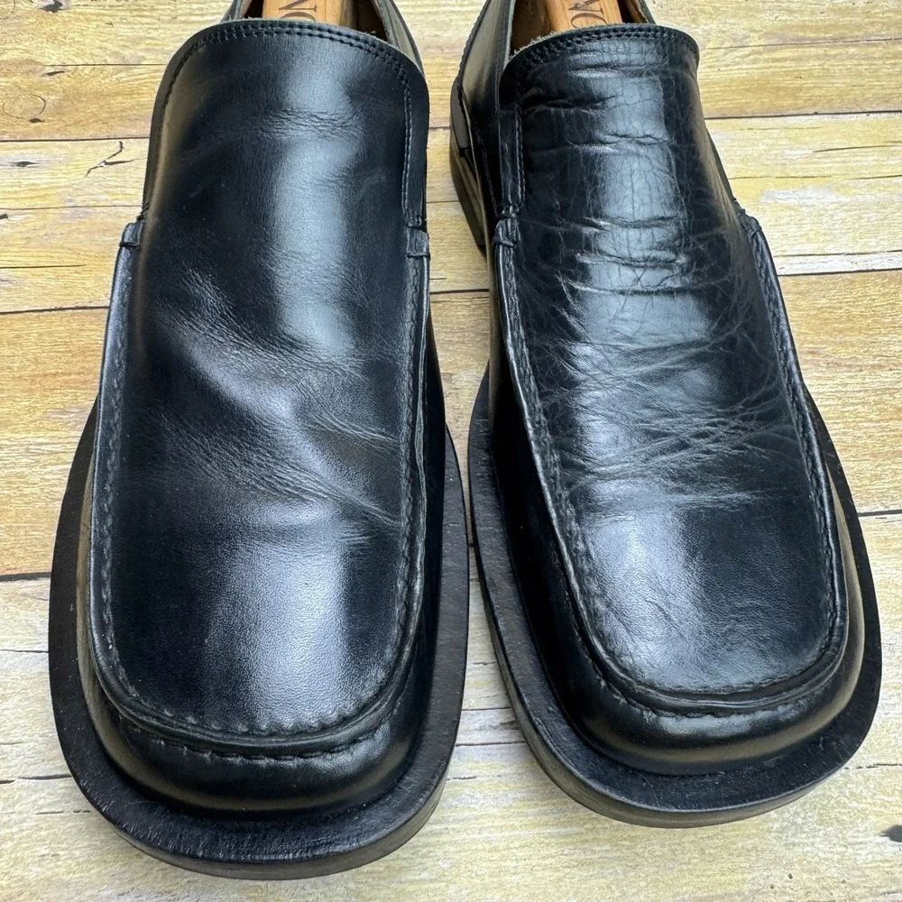 Johnston & Murphy Passport Loafers Mens‎ 8.5M Black Leather Italy Slip Preppy